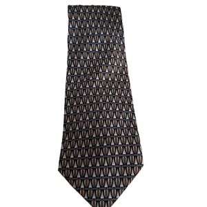Keith Daniels Men's Silk Tie 59.5" X 3.75" Multi-Color (Mostly Blue) Geometric